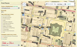 City Hall, as pictured on PhilaPlace's 1875 map overlay.