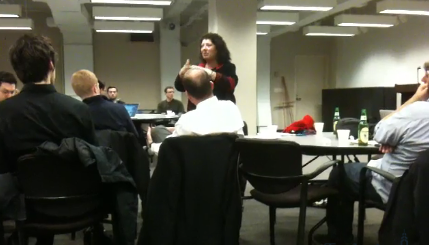 Rose Ciotta, Senior Editor for Digital/Print Projects for the Inquirer, speaks at last night’s Hacks/Hackers.