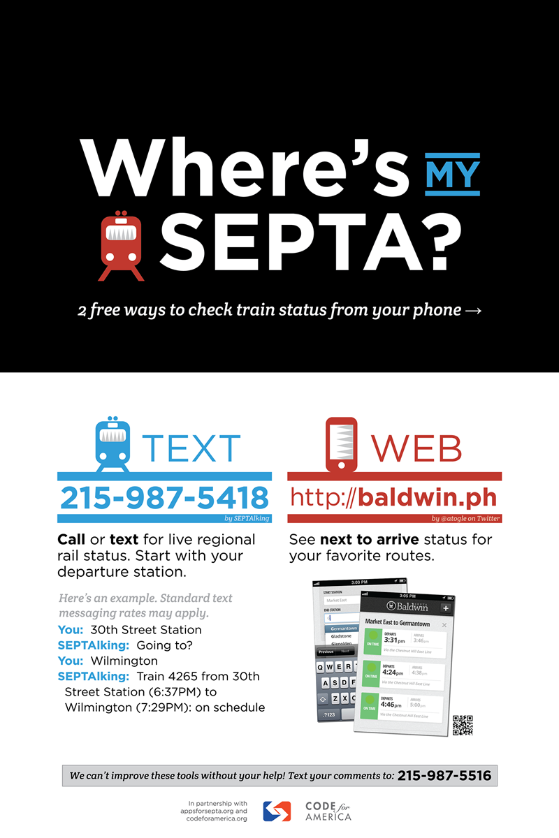 A Where’s my SEPTA? poster.