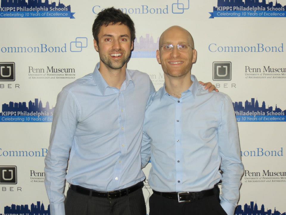 CommonBond cofounders David Klein (left) and Michael Taormina at the startup’s January benefit for KIPP Philadelphia Schools.