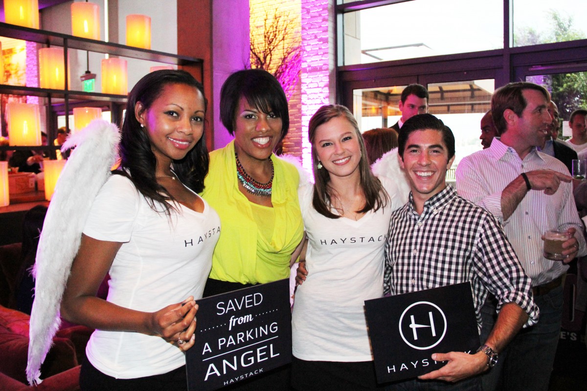 Mayor Stephanie Rawlings-Blake with two "parking angels" and Haystack founder Eric Meyer at the Haystack launch party earlier this year.