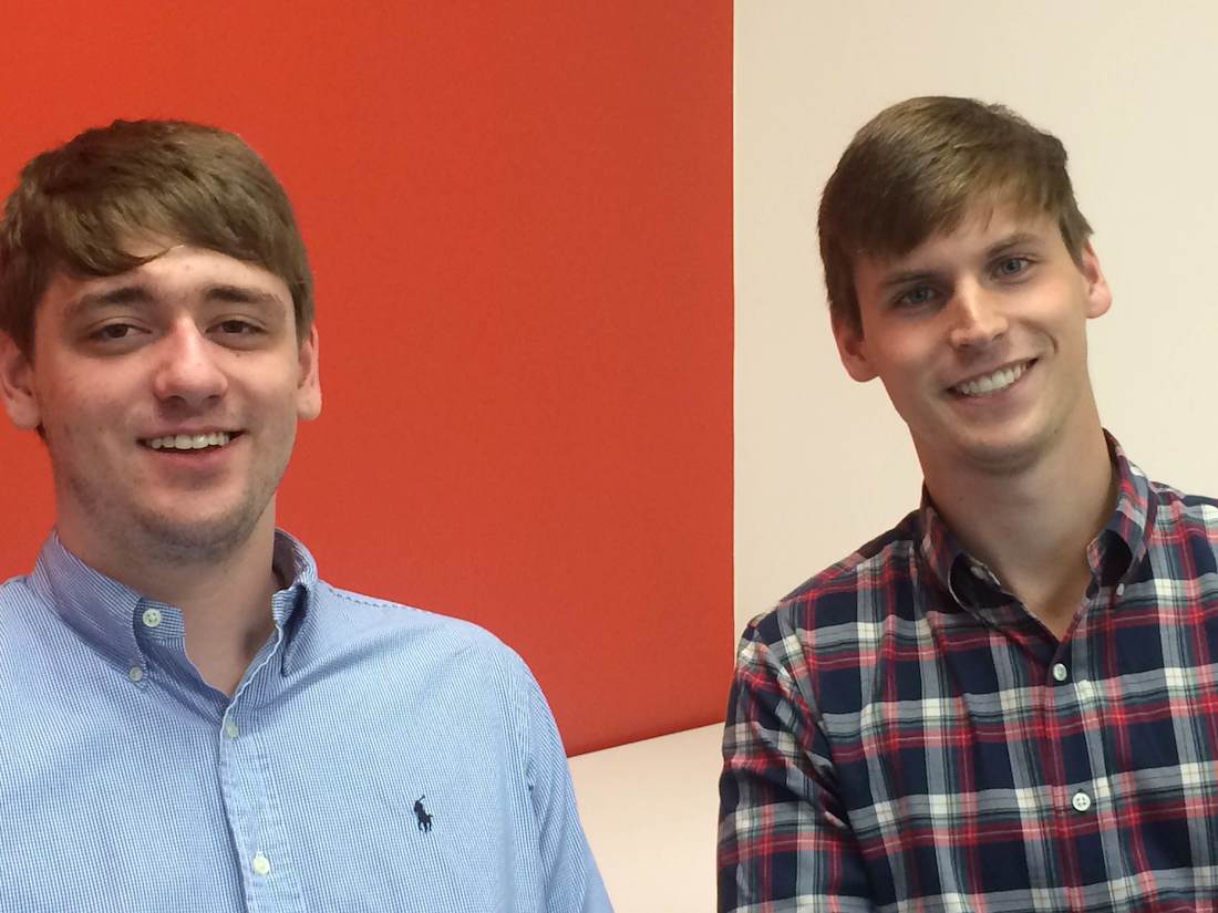 Founders Matt Lenhard (left) and Nate Matherson (right), then of ShopTutors, now of LendEdu.