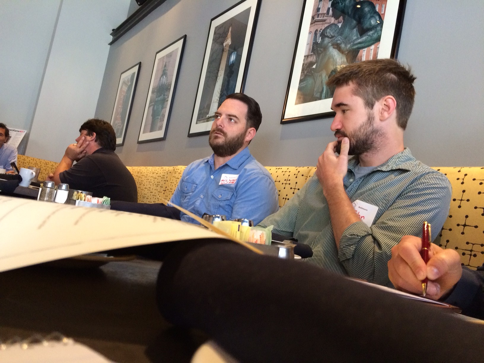 Tim Savage, founder of Talent Attach, and John Devor, Touchpoint Games COO, at Friday’s Bootstrappers Breakfast.
