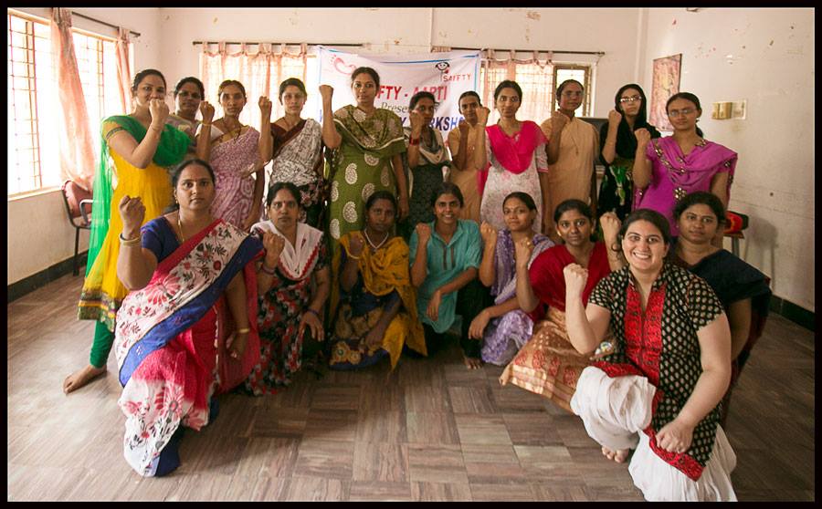 Self defense workshop in Kadapa, India.