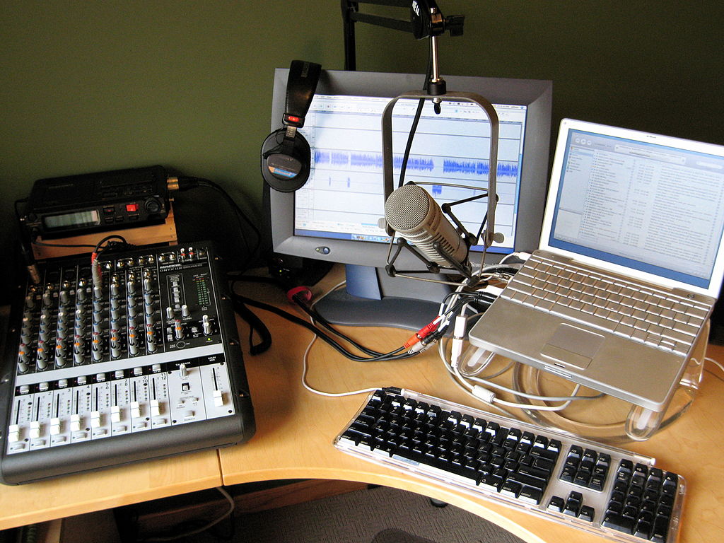 A podcasting studio.