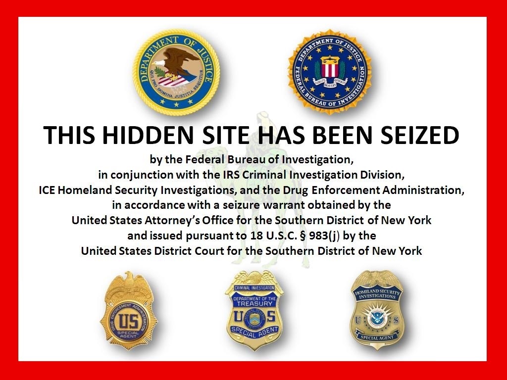 What the FBI posted after seizing the Silk Road URL.