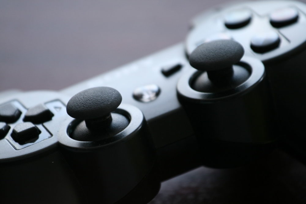 A PlayStation controller.