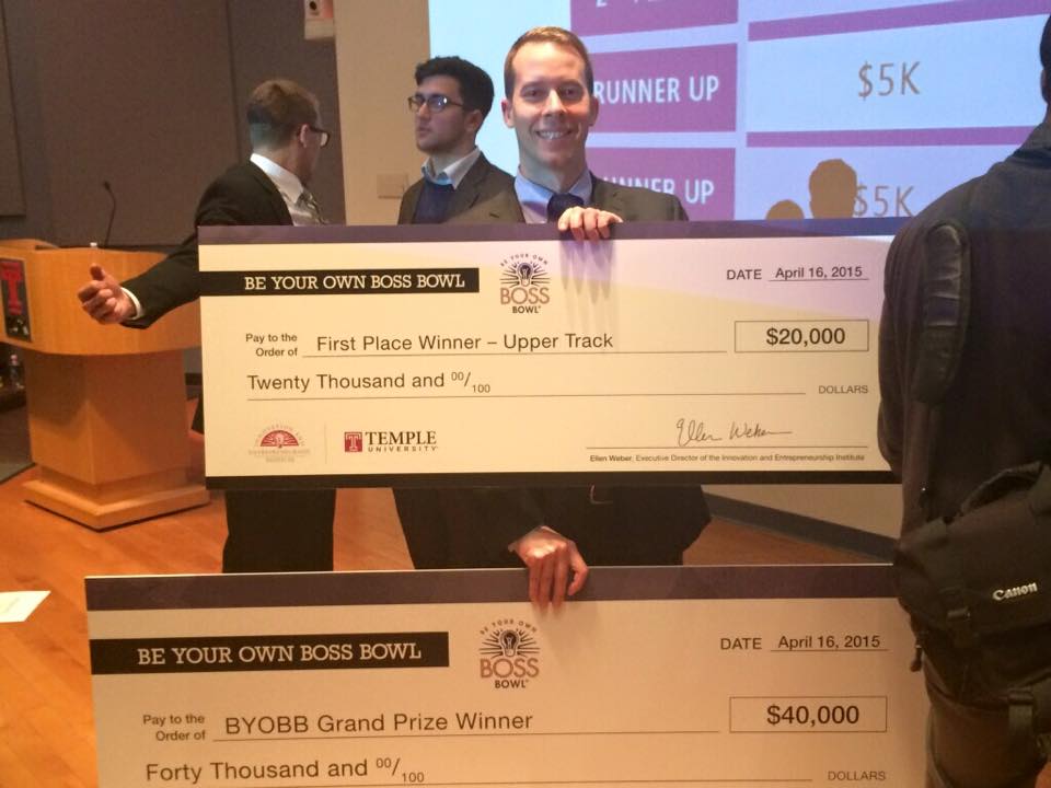 Rates For Us founder Ben Stucker won the 2015 Be Your Own Boss Bowl.