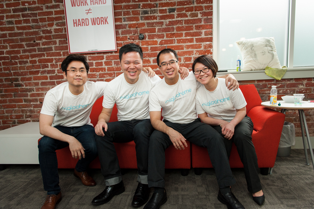 The IglooHome team, left to right: marketing director Kenny Wang and cofounders Walter Wang Yue, Anthony Chow and Sharon Goh.