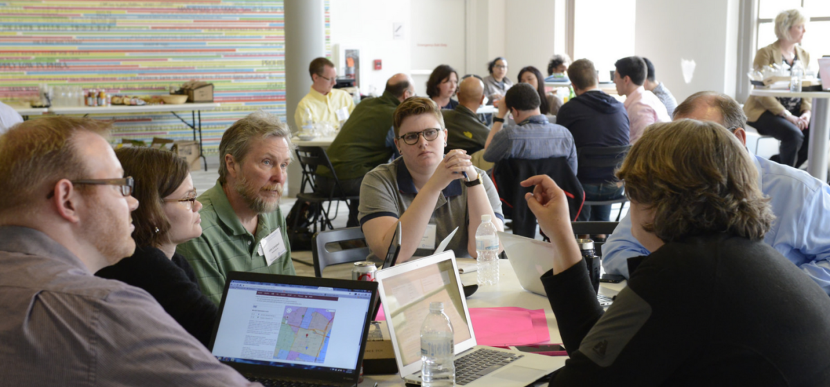Participants in the Pennsylvania NewsMedia Association’s #opengov hackathon.