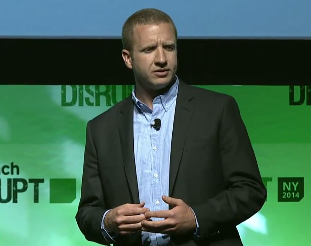 Patrick Browne presenting a related mortgage data business at TechCrunch Disrupt NY 2014.