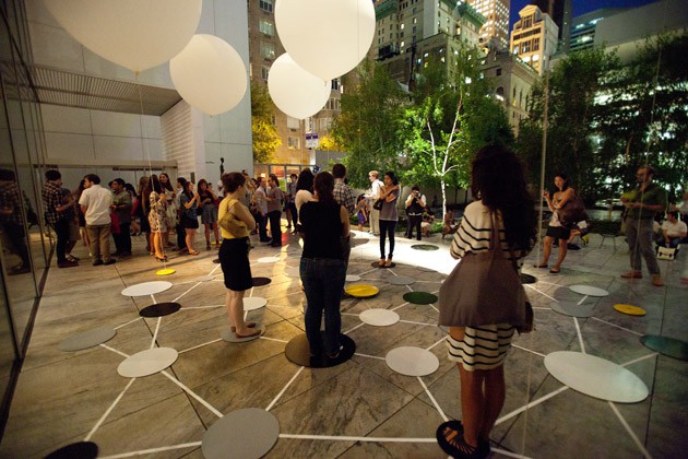 “Starry Heavens” is an art installation by architect Nathalie Pozzi and video game designer Eric Zimmerman that includes steel plates and weather balloons. Check it out this Saturday at the Smithsonian.