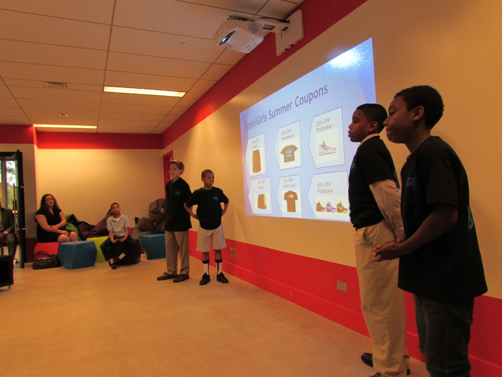 Students pitch a panel of judges at 1313 Innovation this past May.