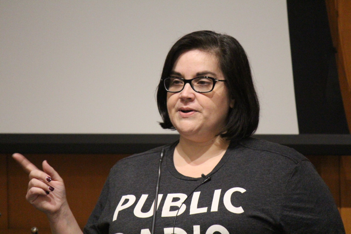 NPR’s Linda Holmes delivers the keynote address at the 2015 Content Camp + PodCamp Philly.
