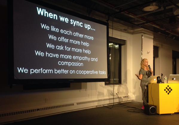 Jane McGonigal delivers a talk at the NYU Game Center, Sept. 16, 2015.