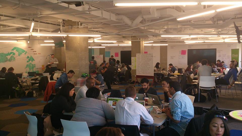 Teams working during the Global Startup Battle in D.C. in 2014.