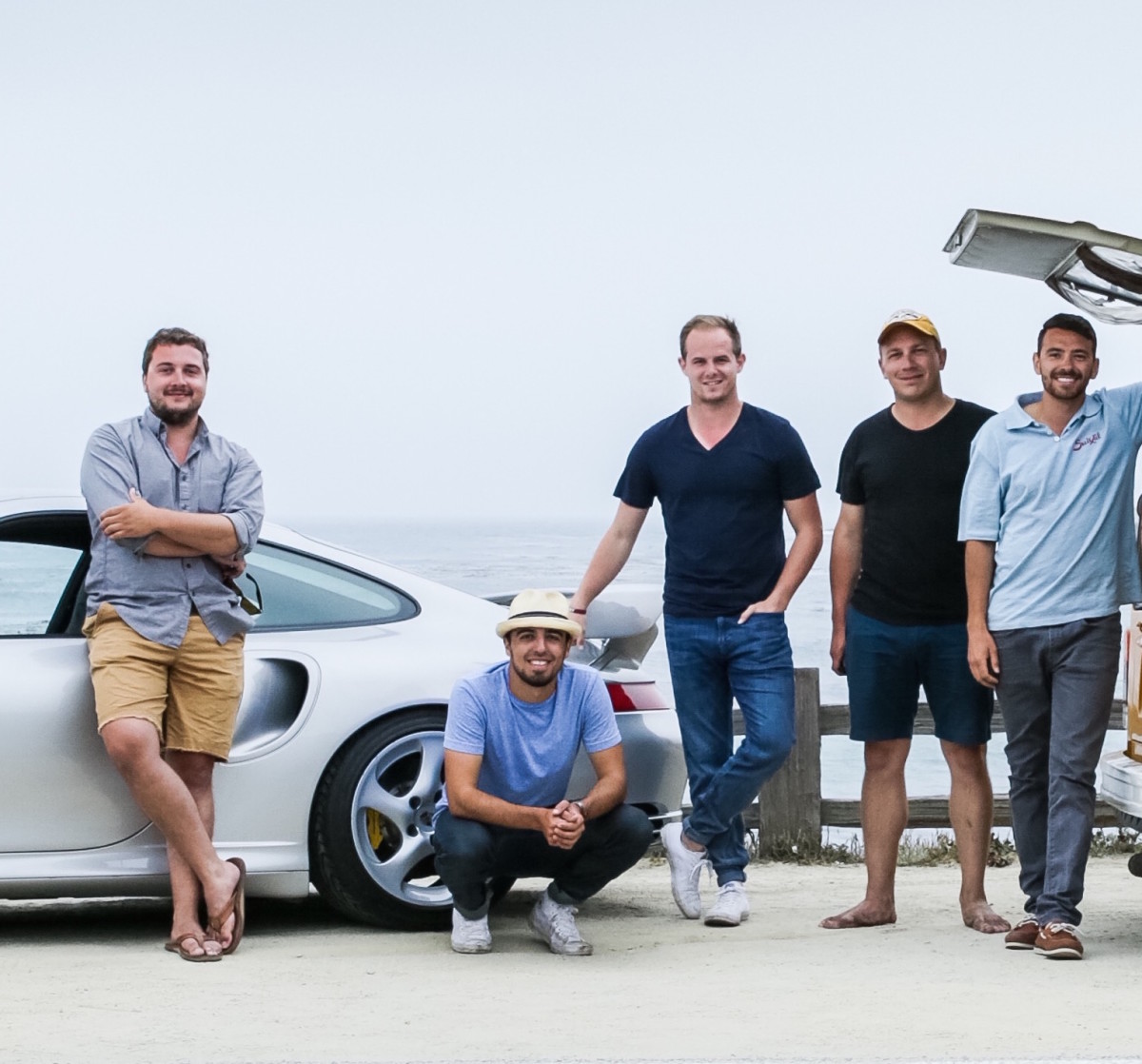 The team behind MotorCar Studios includes (from left to right) Andrew Mastin, Andrew Paolucci, Calvin Miller, Nick Zabrecky and Adolfo Massari.