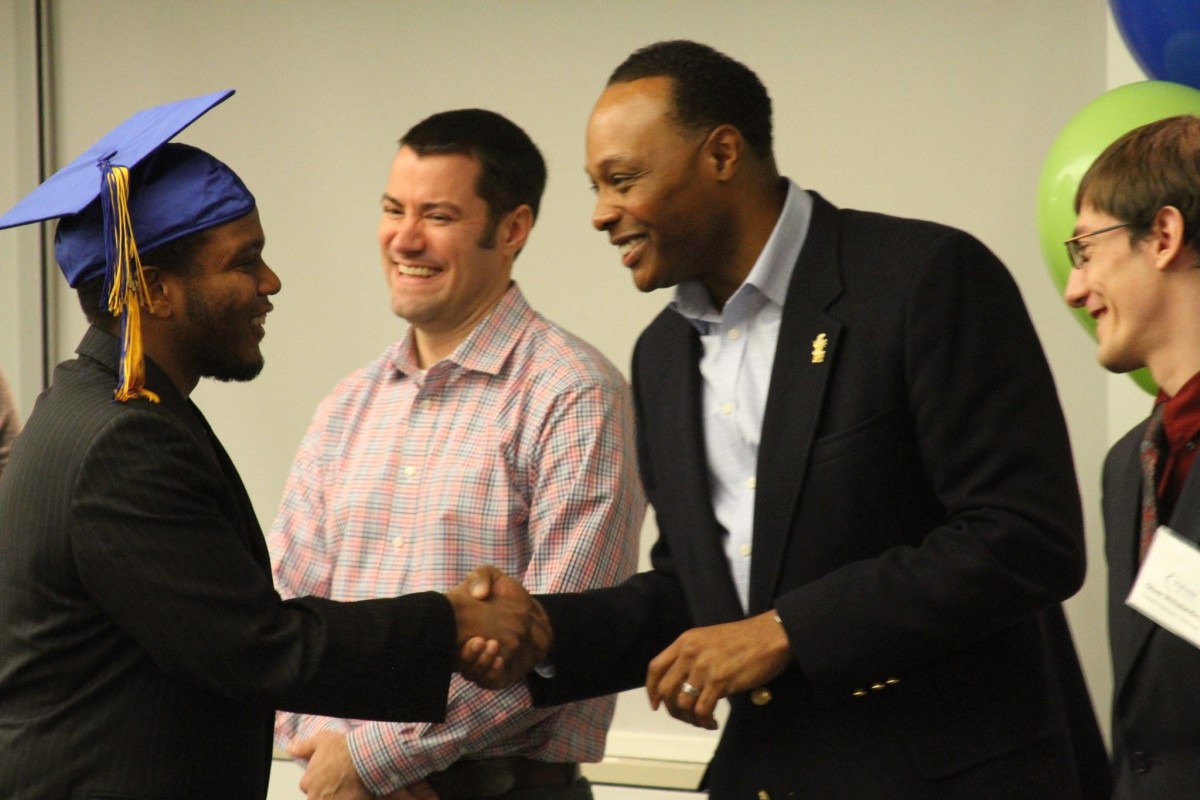 The Dec. 18 graduation was at Capital One's Oliver Evans building.