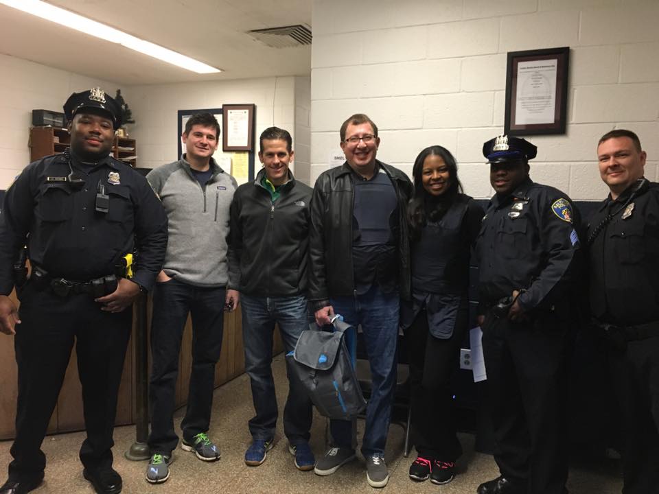 Maverick Charm City members before a ride-along with Baltimore Police.