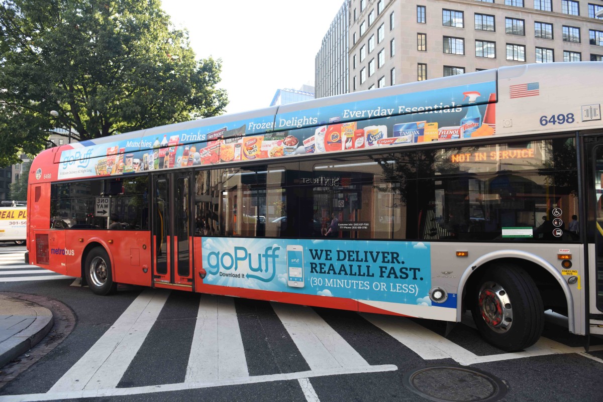 GoPuff is now in five markets, including Washington, D.C., shown here.
