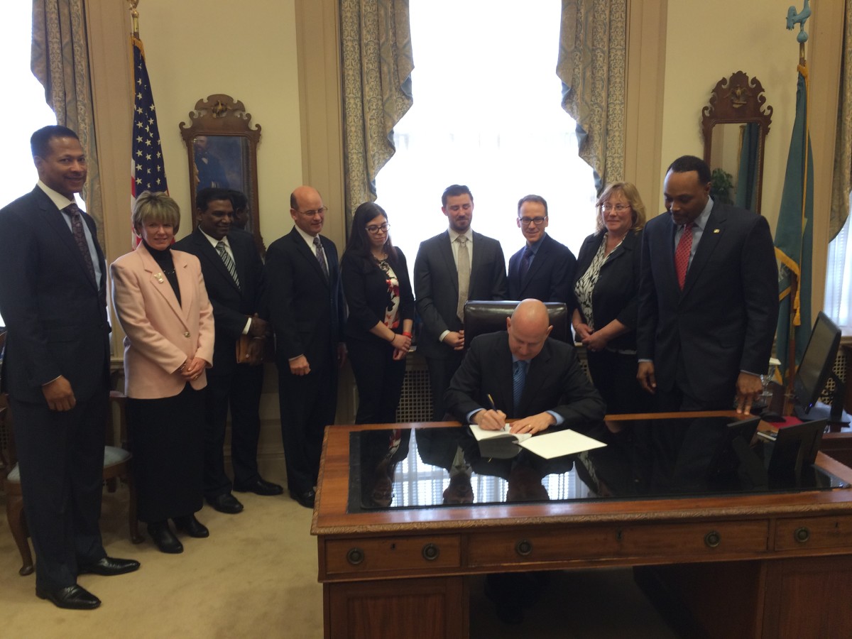 Gov. Jack Markell at the open data executive order signing ceremony.