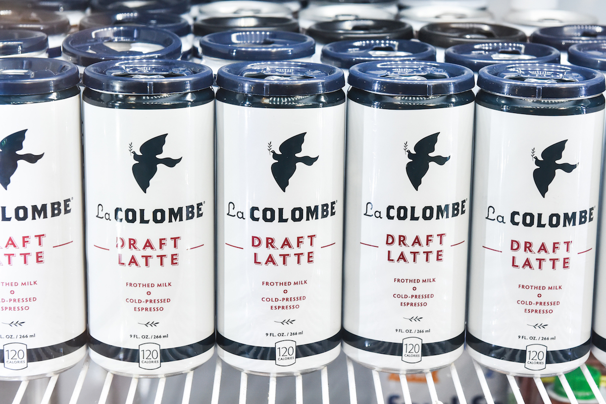 La Colombe's new canned draft latte, chilling.