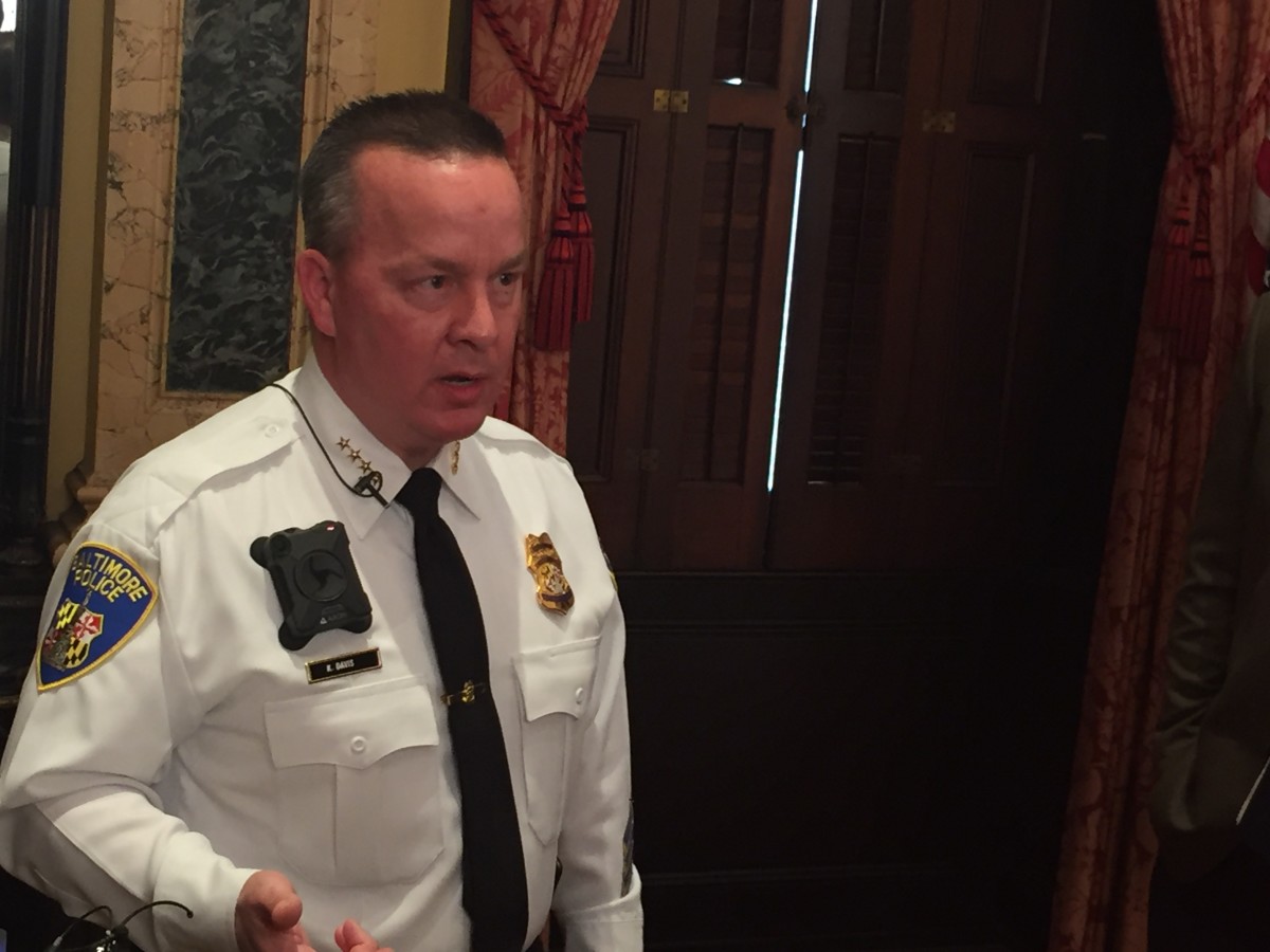 Police Commissioner Kevin Davis wears a body camera. 