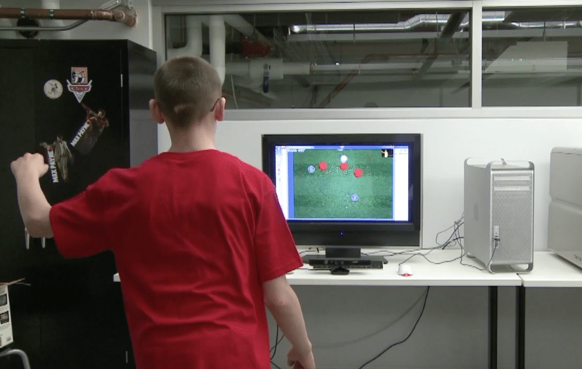 A child plays “Kollect” at Drexel’s RePlay Lab.