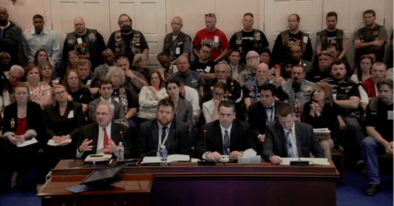 Baltimore County State's Attorney Scott Shellenberger (far left) wants more time to work on a bill. (Screenshot via Maryland General Assembly webcast)