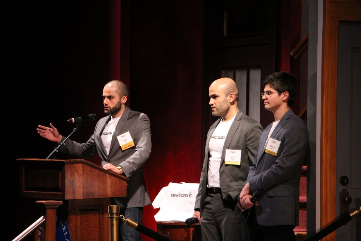 The Curing Cube guys pitch their idea. (Photo by Russel Kogan)