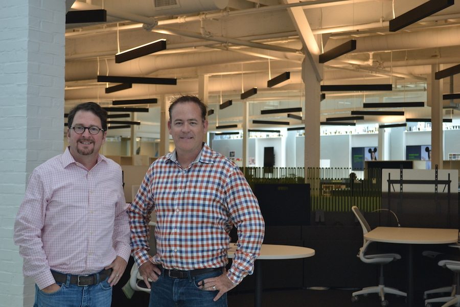 Planit founders Matt Doud and Ed Callahan in the company's new Locust Point offices.