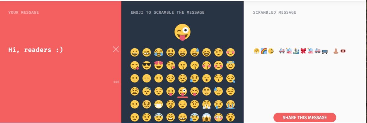 Each emoji scrambles letters differently.