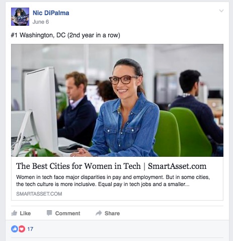 A post to the DC Tech Facebook group. (Screenshot)