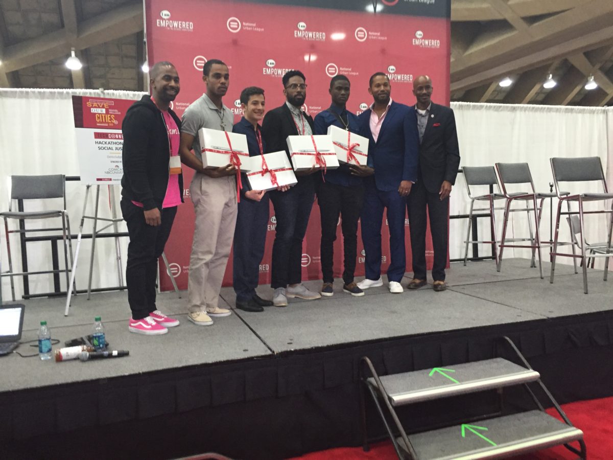 The winning team from Miami got some new laptops.
