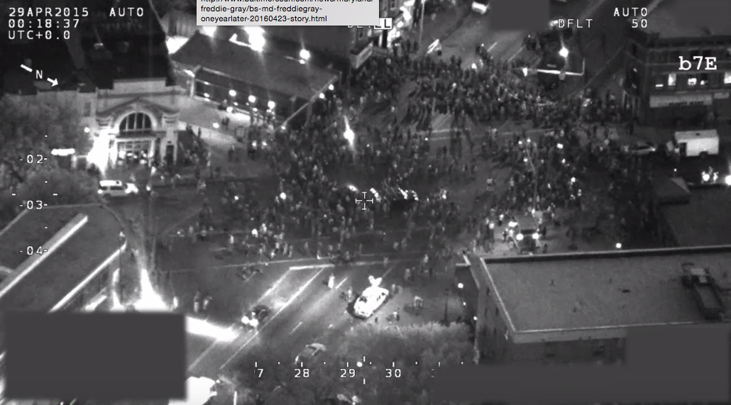 Curfew at Penn and North on April 29, 2015. (Image via FBI surveillance)