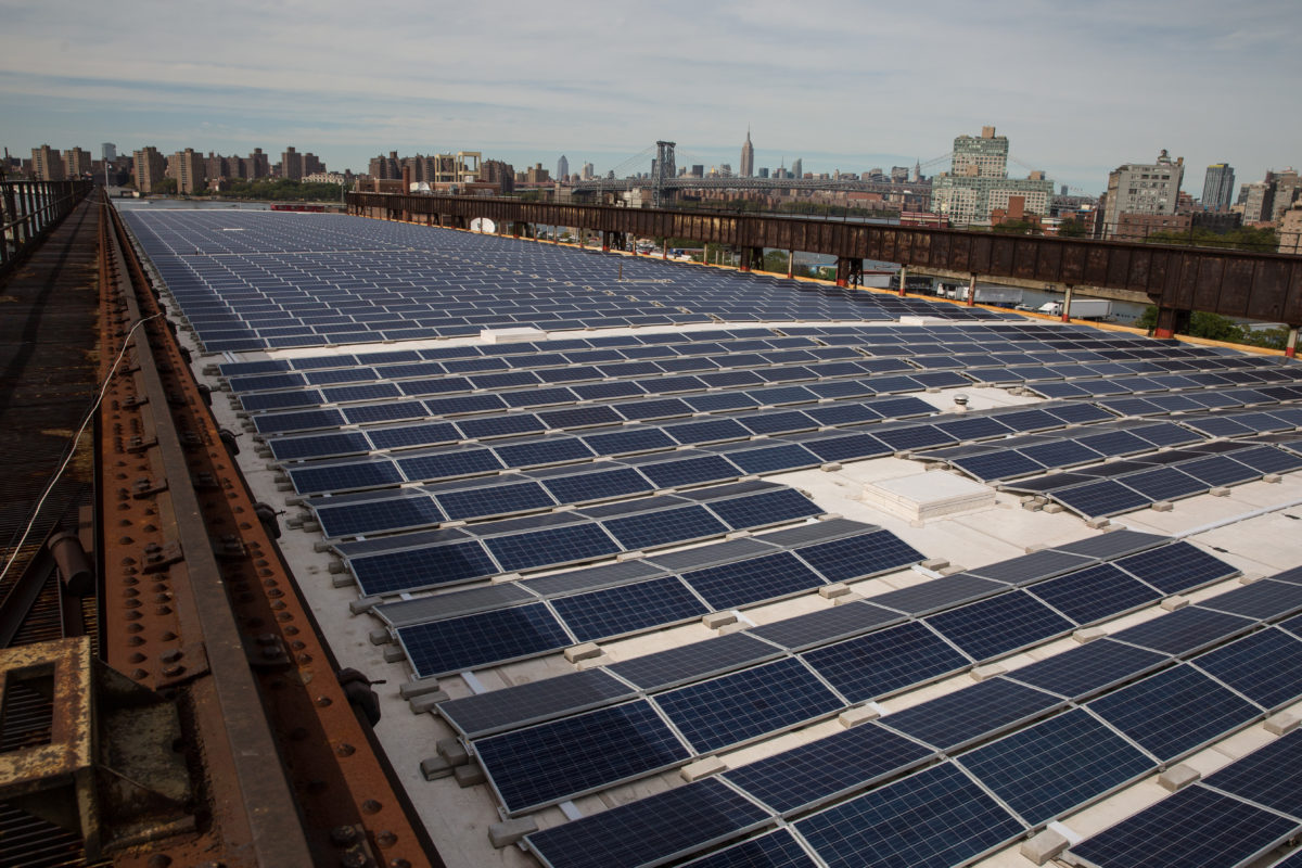 More than 3,000 panels line the roof of Building 293 at the Brooklyn Navy Yard.