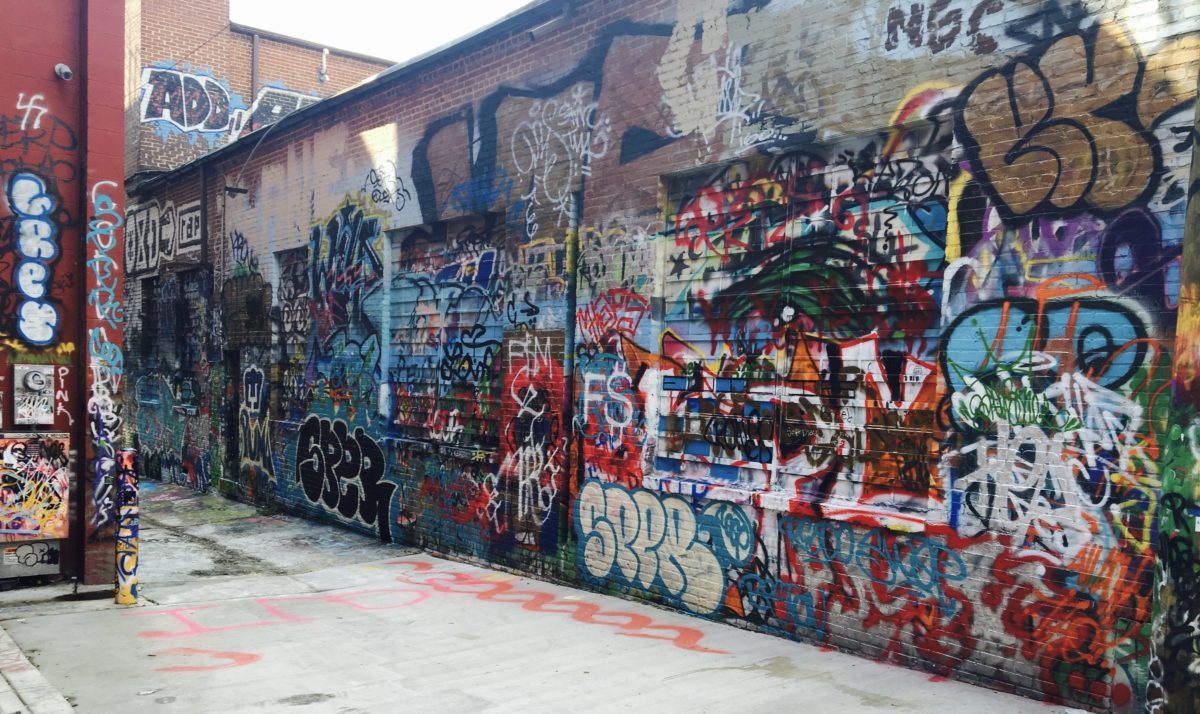 Graffiti Alley, the setting of the #BIW16 Dev Happy Hour.