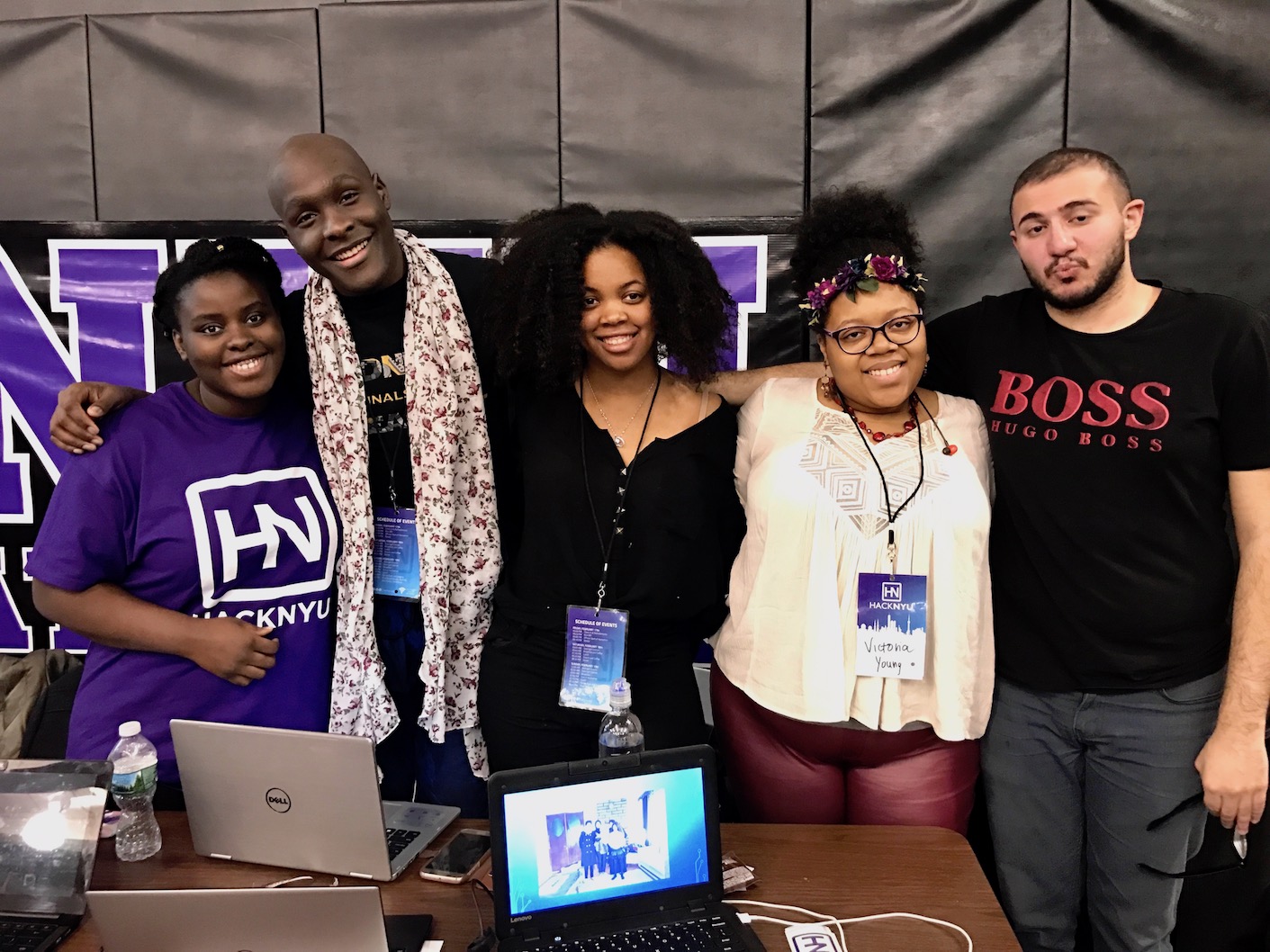 The team behind Ologee, a winner in HackNYU's sustainability and social impact category.
