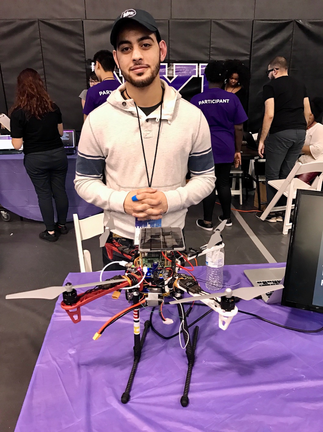Khalid Khalil, the co-creator of Solaris, a solar-powered drone.