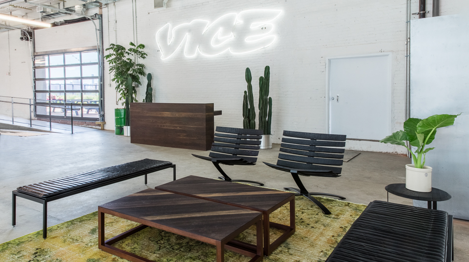 "As a three phase project, Uhuru partnered with Vice Media’s architects to provide its creative visionaries with a vibrant and diverse workspace by creating a comprehensive interiors package to reflect the company’s bespoke, eclectic nature."