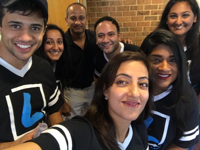 Tech leaders including Carvertise's Mac Nagaswami (far left) and University of Delaware liaison Mona Parikh (second from right) attended the event. (Courtesy photo)