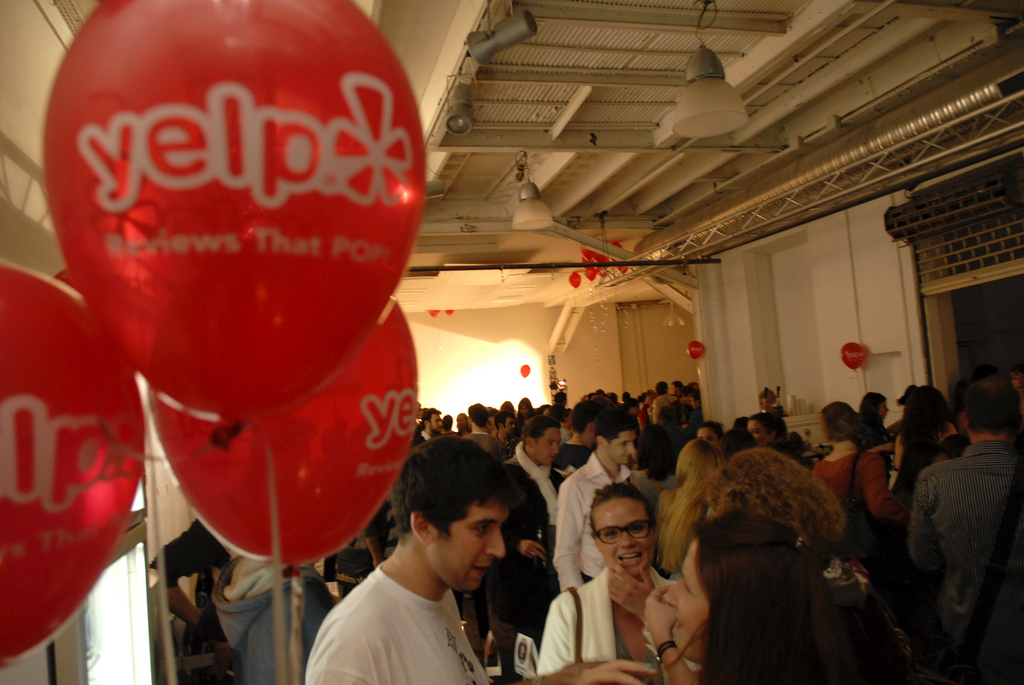 A Yelp party in Paris, France, September 2011.