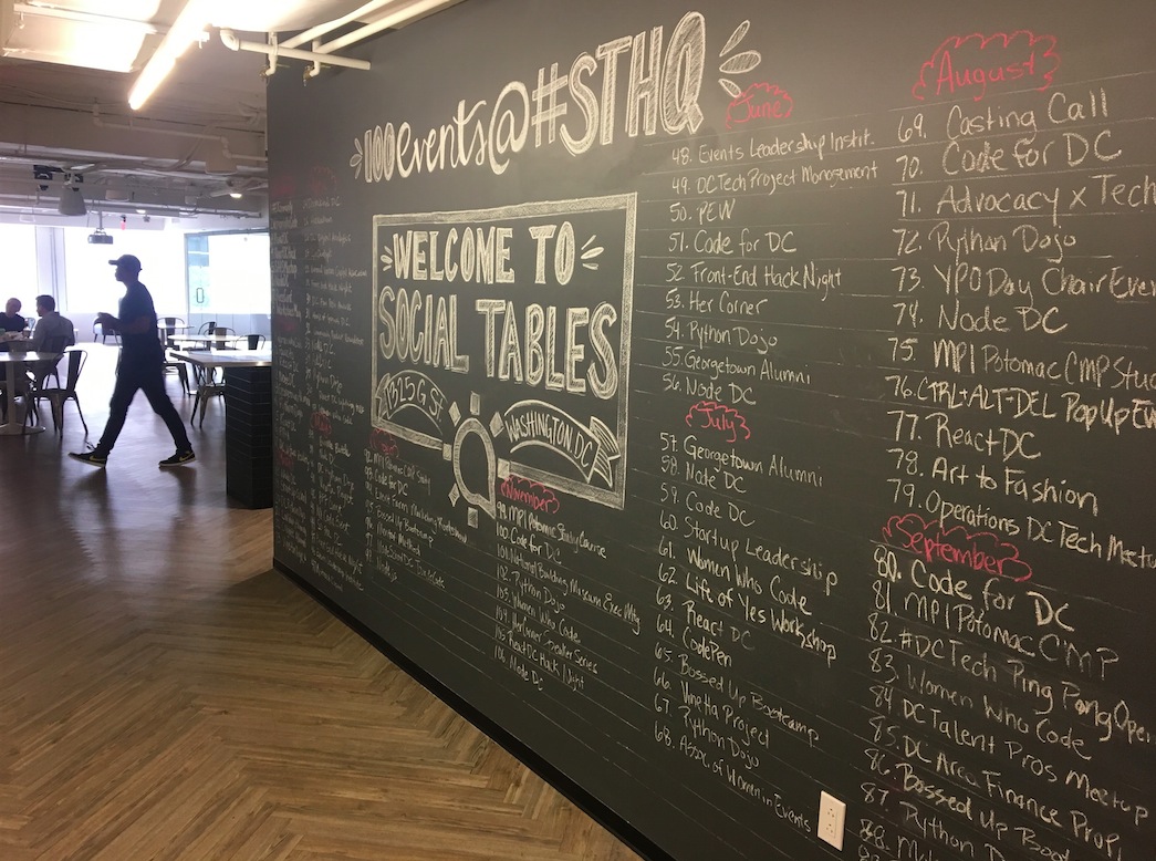 In 2016, Social Tables hosted more than 100 #dctech meetups in its new headquarters. It’s an example of how growth companies benefit the local ecosystem.