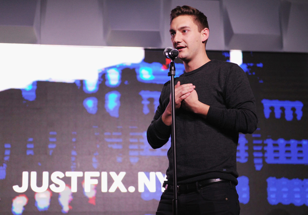 JustFix cofouncer Georges Clement speaks at the New York Creator Awards, Nov. 16, 2017. (Photo by Craig Barritt/Getty Images for WeWork)