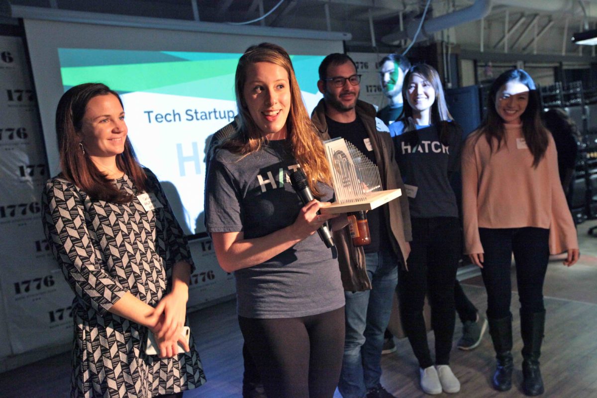 Hatch team members accept the award for Tech Startup of the Year.