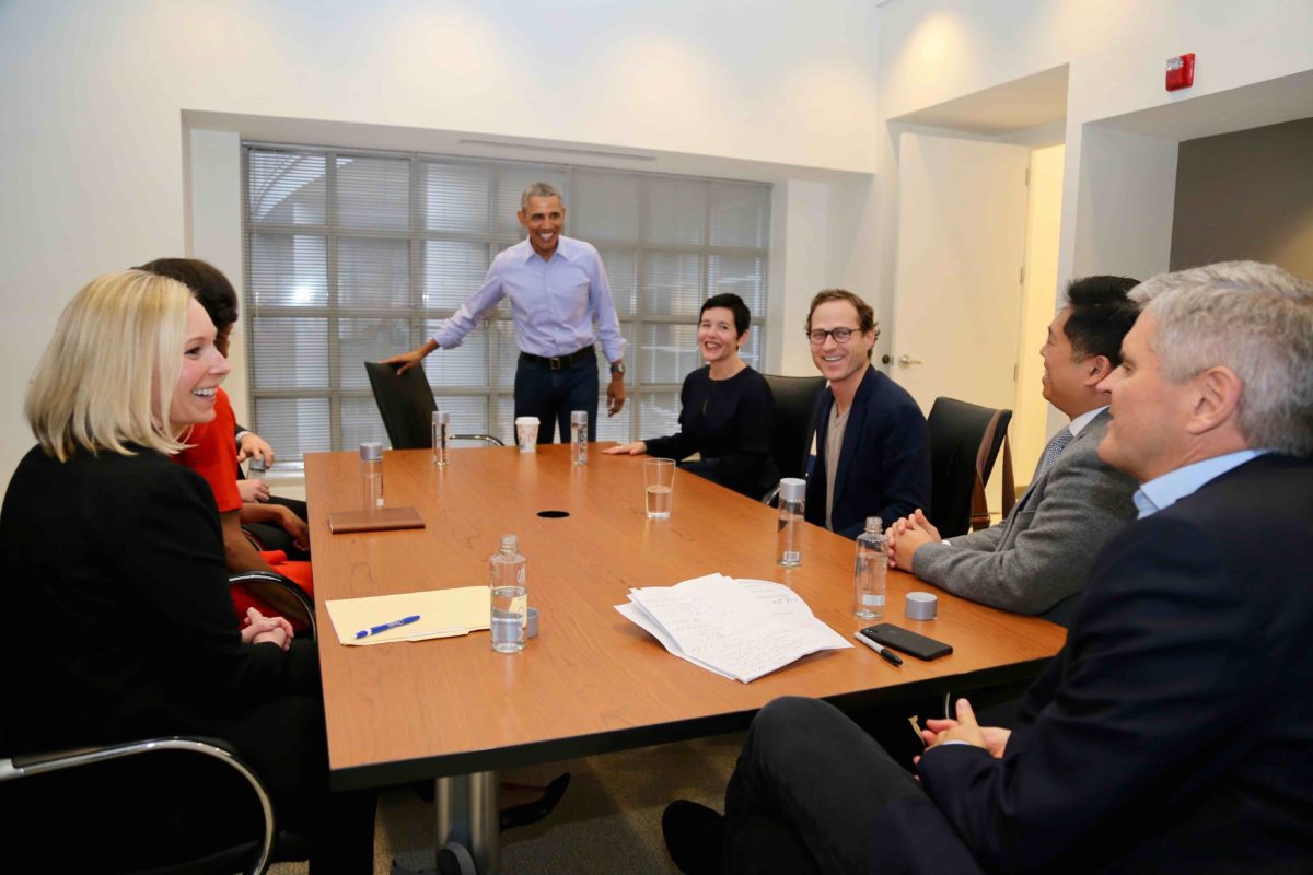 Inside the Rise of the Rest meeting with President Obama. Jacob Hsu is second to the right. 