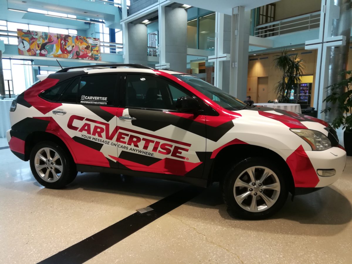 A Carvertise car on display at the TeenSHARP event. (Photo by Holly Quinn)