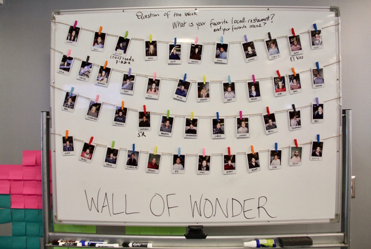 ShopRunner's "Wall of Wonder." (Photo by Juliet Shen)