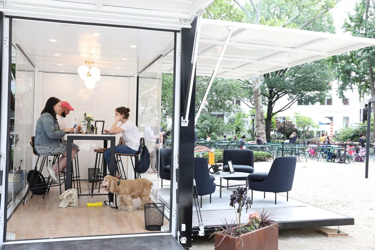 Industrious and L.L. Bean teamed up to build an outdoor coworking pop-up in Madison Square Park.