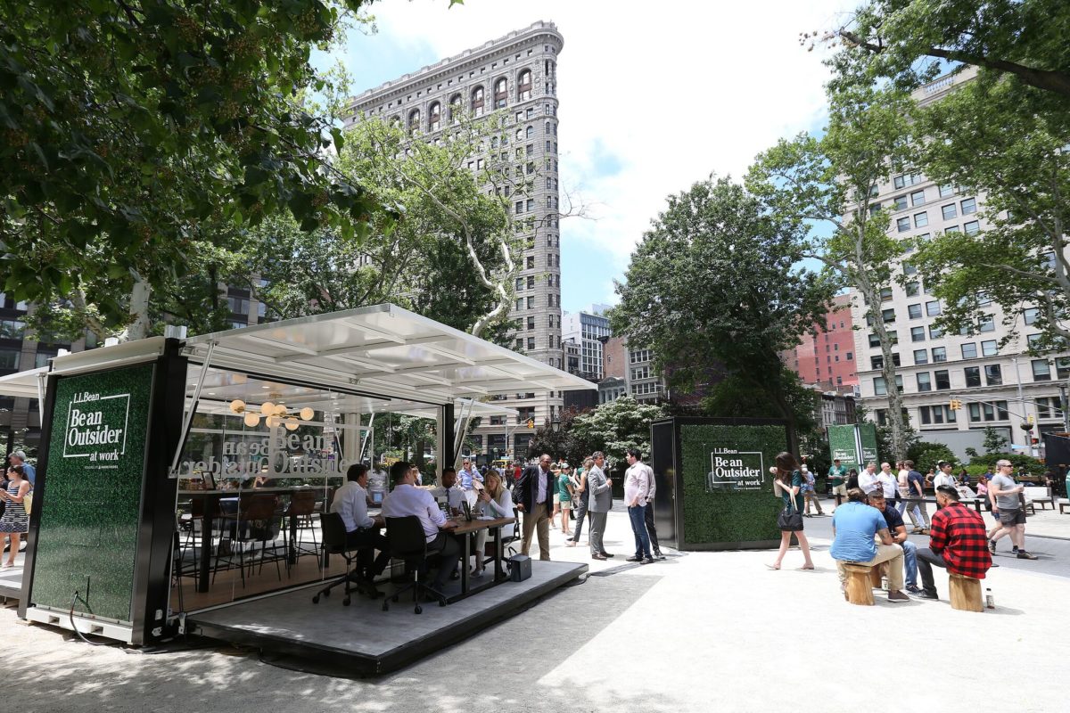Outdoor coworking in Madison Square Park. (Photo courtesy of L.L. Bean)